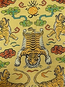 Tiger Republic Saffron Hillary Farr Fabric Designs by Covington
